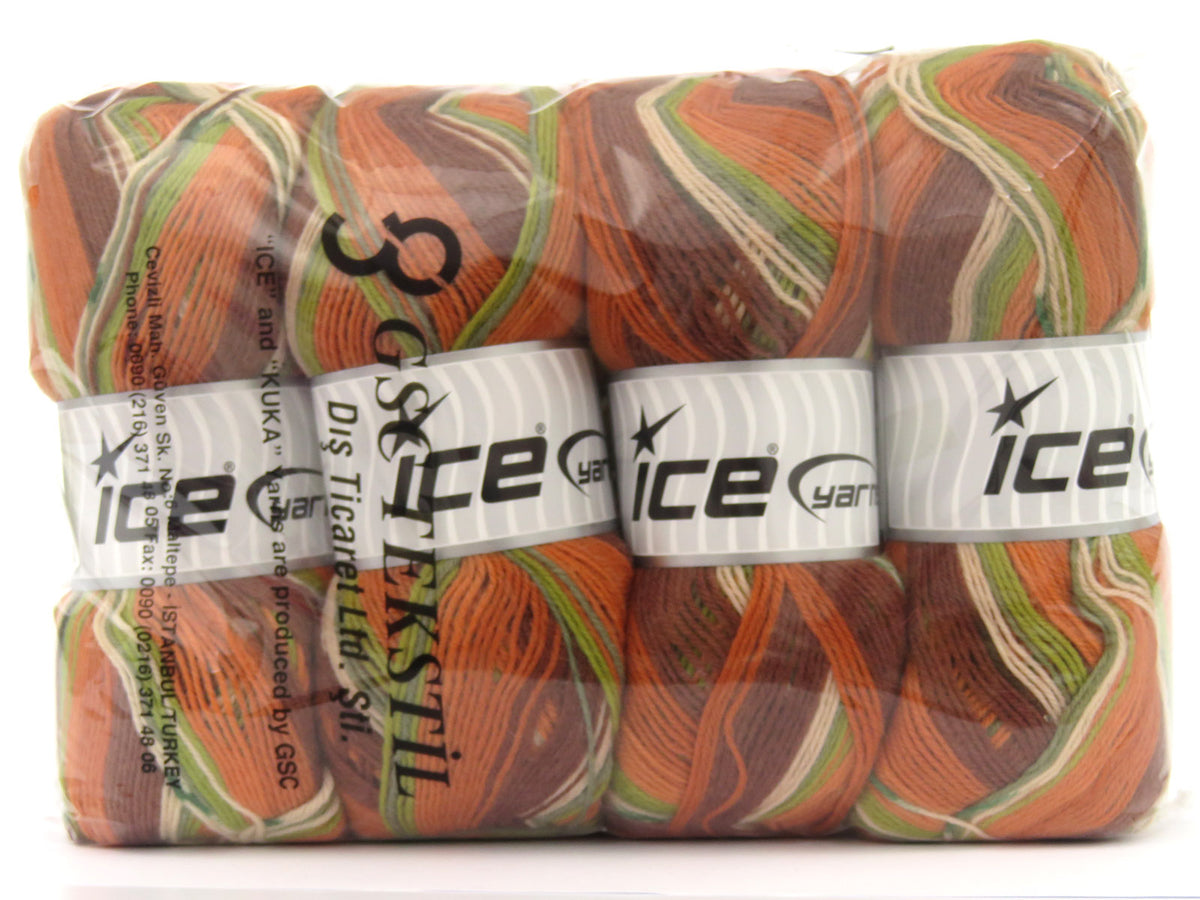 Smart Sock Copper Shades, Green Shades, Cream fnt2-80083