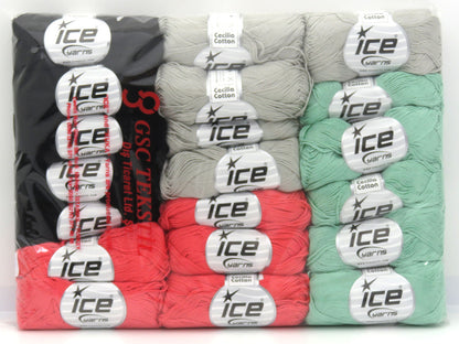Mixed Lot Multicolor Cecilia Cotton Yarns fnt2-80258