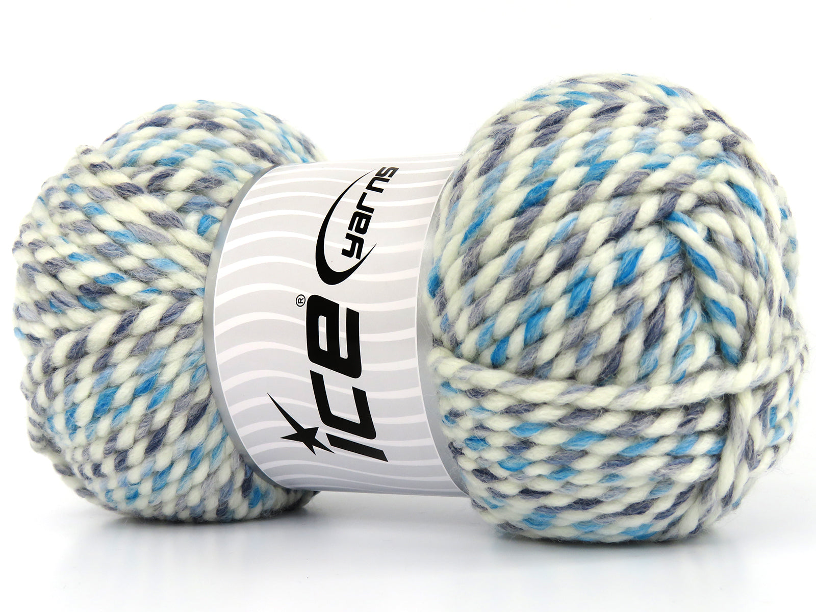 Puzzle Wool Chunky White, Blue Shades fnt2-80290