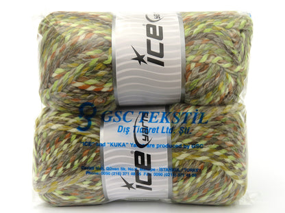 Puzzle Wool Chunky Brown, Cream, Grey, Orange, Green fnt2-80292