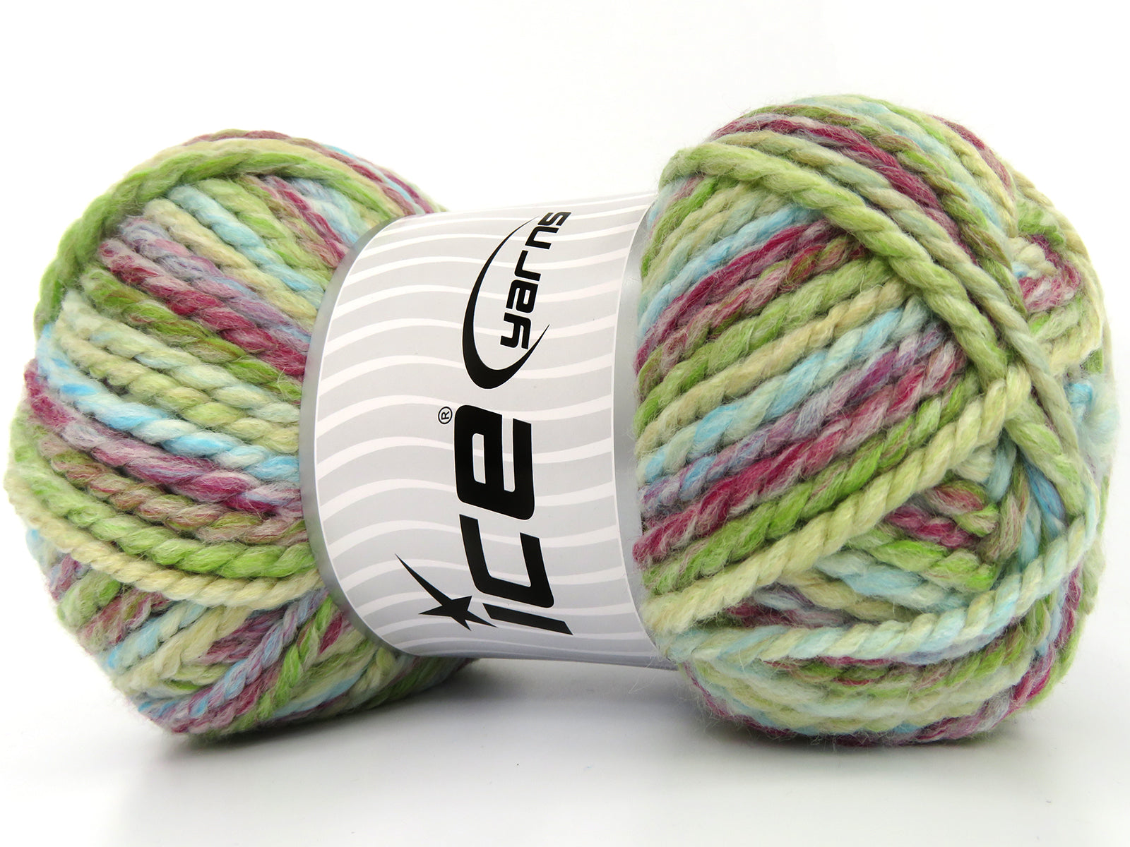 Puzzle Wool Chunky Fuchsia, Turquoise, Green Shades fnt2-80293