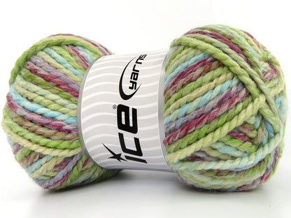 Puzzle Wool Chunky Fuchsia, Turquoise, Green Shades fnt2-80293