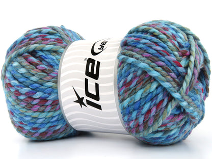 Puzzle Wool Chunky Turquoise Shades, Copper, Fuchsia, Camel fnt2-80294