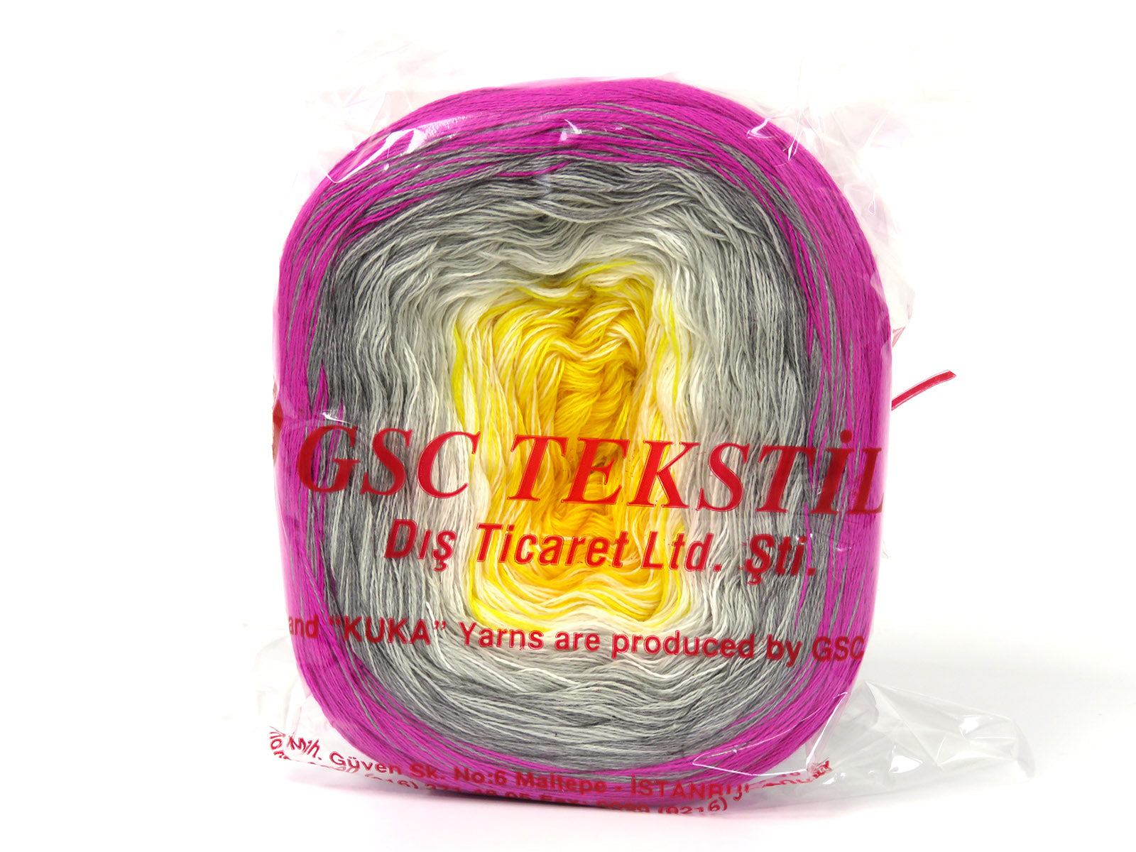 Cakes Cotton Fine Yellow, White, Grey Shades, Fuchsia fnt2-80312