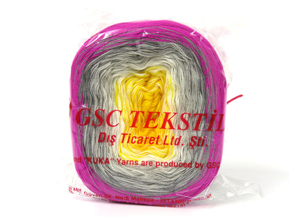 Cakes Cotton Fine Yellow, White, Grey Shades, Fuchsia fnt2-80312