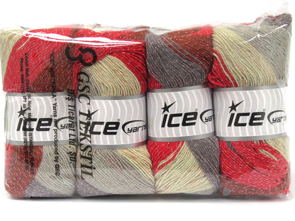Magic Glitz Cream, Grey, Light Maroon, Red, Copper fnt2-80396