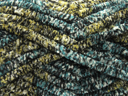Chenille Safari Turquoise, White, Grey, Green Shades fnt2-80404