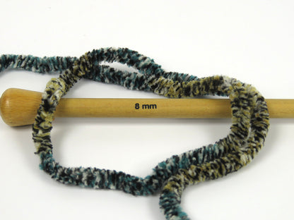 Chenille Safari Turquoise, White, Grey, Green Shades fnt2-80404