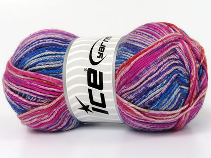 Noble Cotton Print Fuchsia, Blue, Red, Green, Purple fnt2-80889