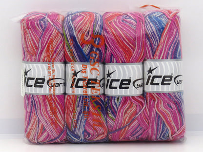 Noble Cotton Print Fuchsia, Blue, Red, Green, Purple fnt2-80889