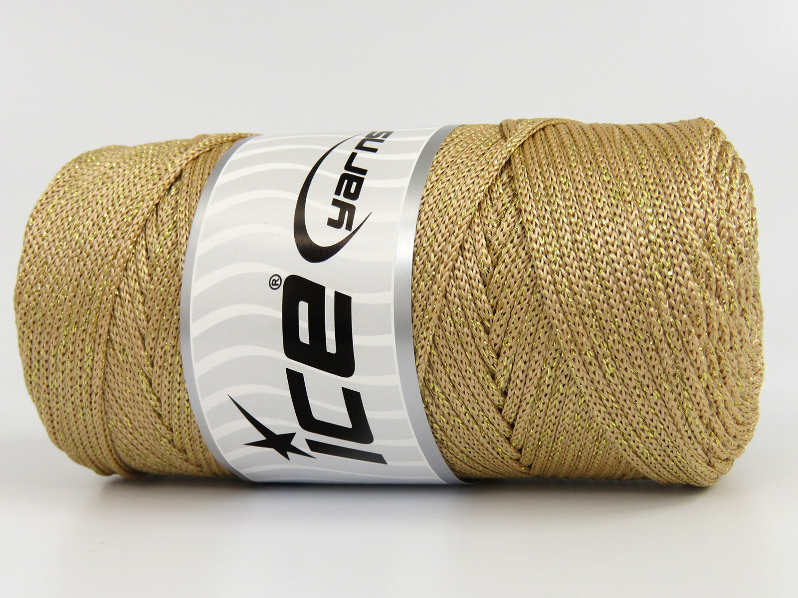 Macrame Bulky Glitz Light Brown, Gold fnt2-81230