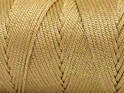 Macrame Bulky Glitz Light Brown, Gold fnt2-81230
