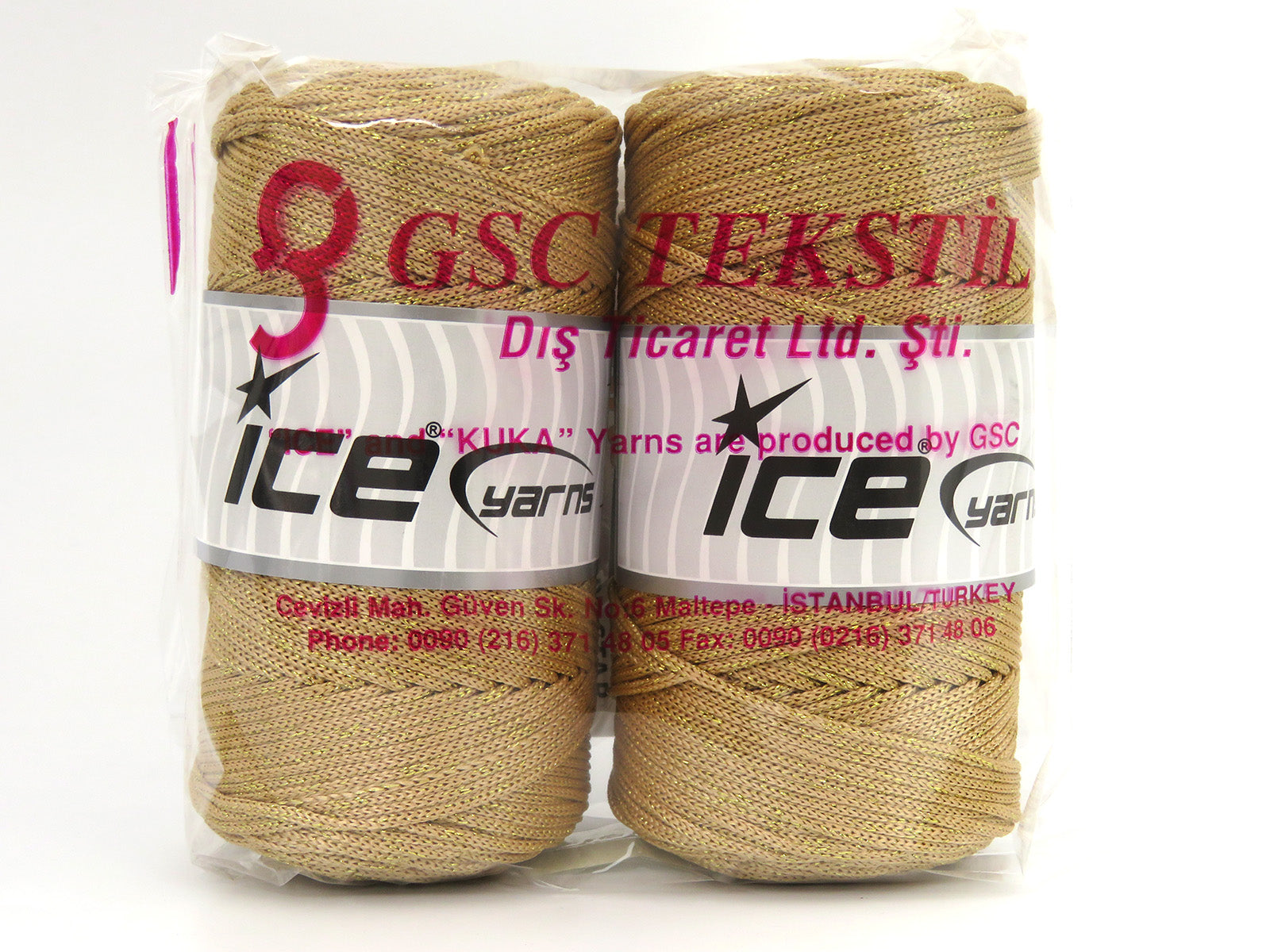 Macrame Bulky Glitz Light Brown, Gold fnt2-81230