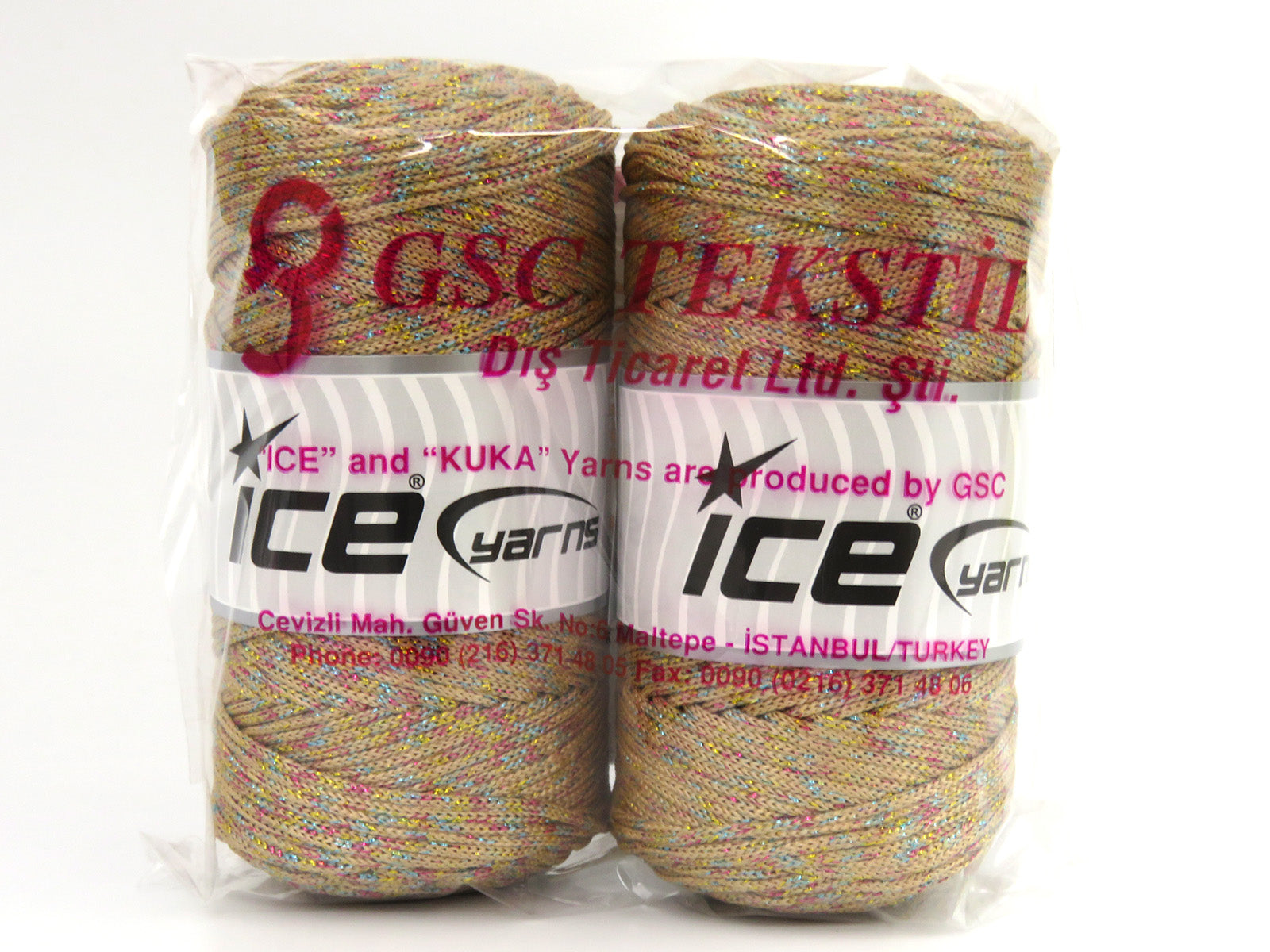 Macrame Bulky Glitz Multi Light Brown, Irridescent fnt2-81234