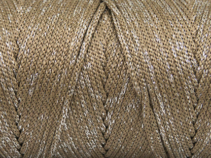 Macrame Bulky Glitz Dark Camel, Gold fnt2-81304
