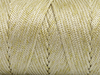 Macrame Bulky Glitz Cream, Gold fnt2-81305