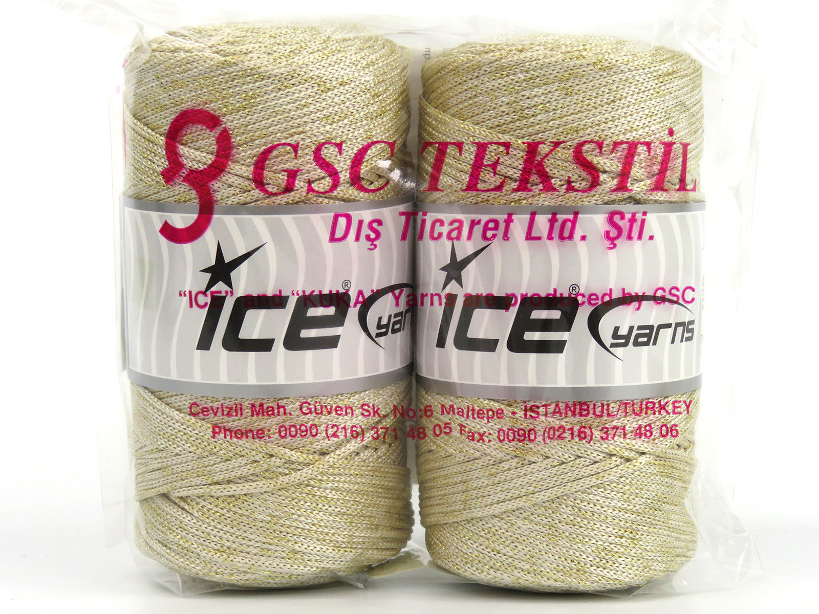 Macrame Bulky Glitz Cream, Gold fnt2-81305