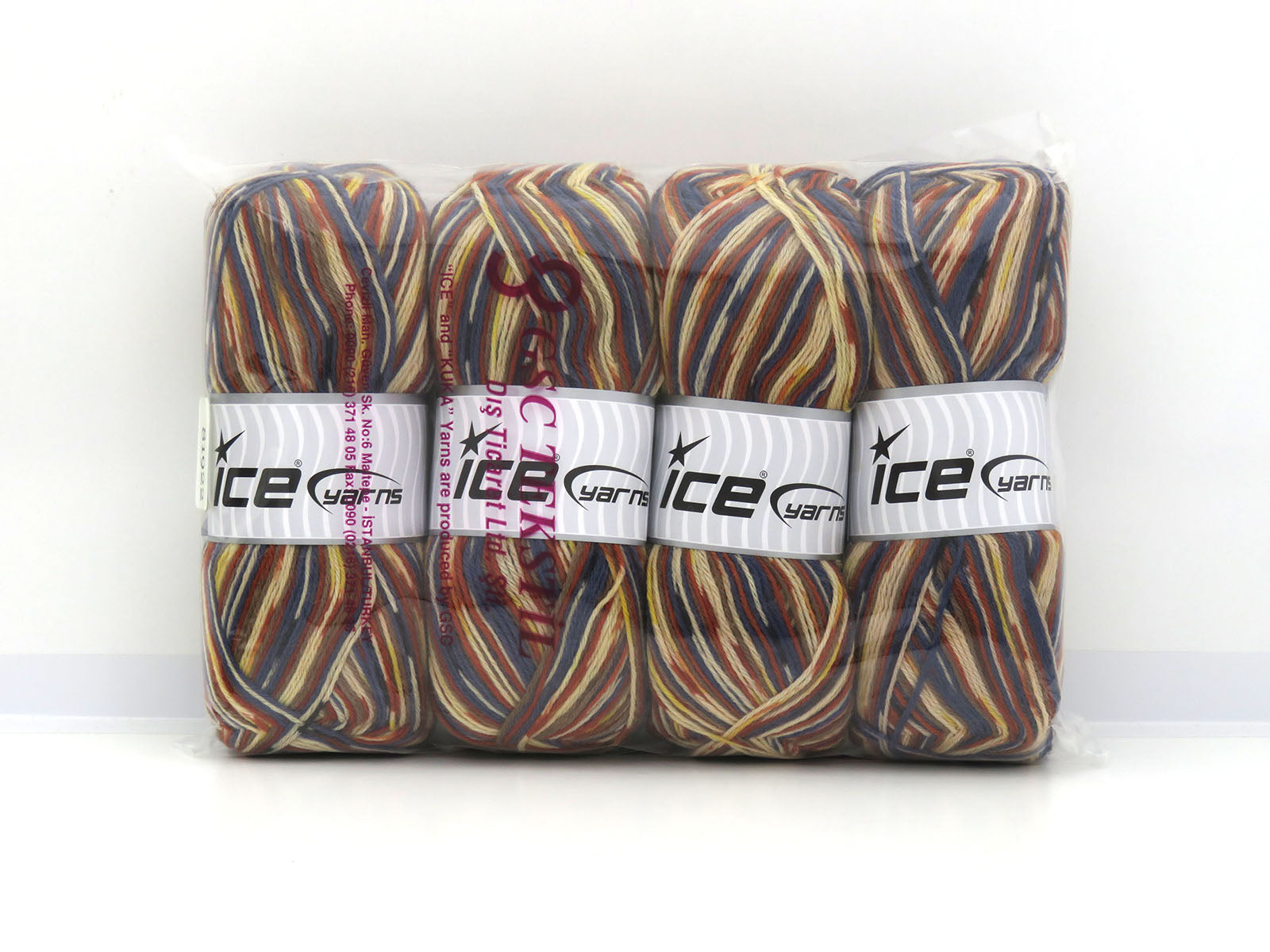 Sock Varicolor Camel, Cream, Copper, Yellow, Blue, Black fnt2-81922