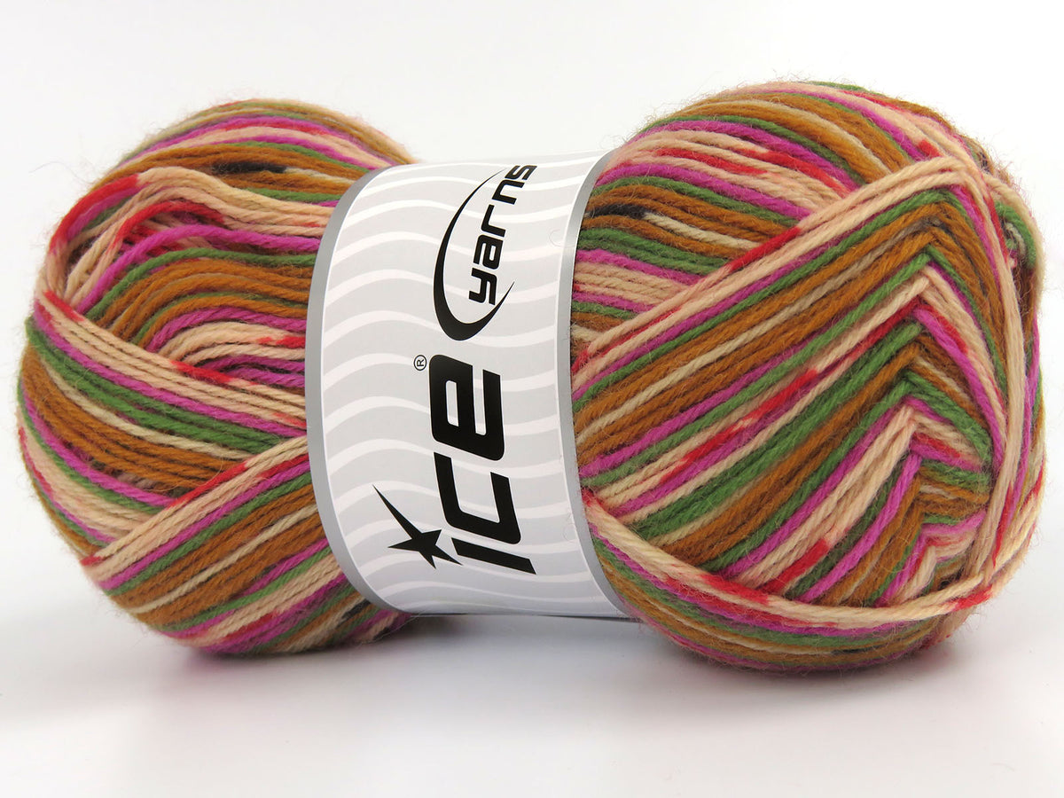 Sock Varicolor Brown, Green, Pink Shades, Lilac, Black fnt2-81925
