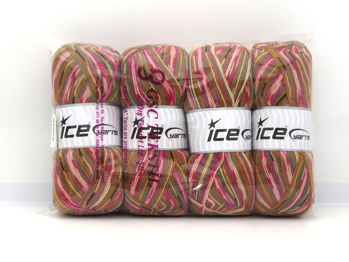 Sock Varicolor Brown, Green, Pink Shades, Lilac, Black fnt2-81925