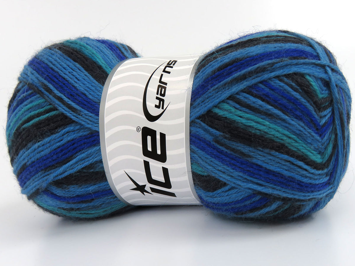 Sock Varicolor Turquoise Shades, Blue, Black fnt2-81927