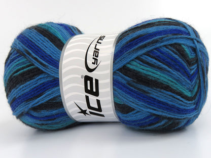 Sock Varicolor Turquoise Shades, Blue, Black fnt2-81927