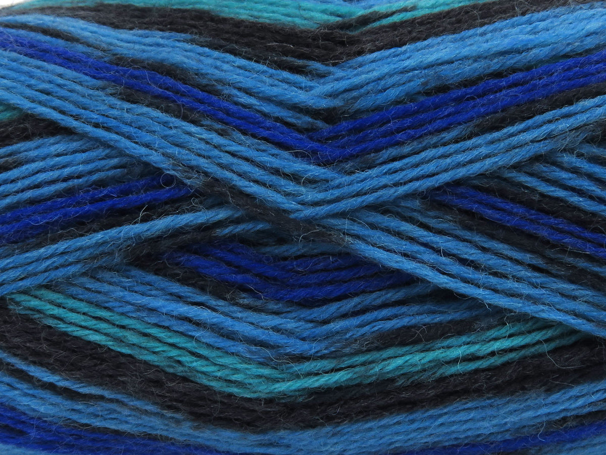 Sock Varicolor Turquoise Shades, Blue, Black fnt2-81927
