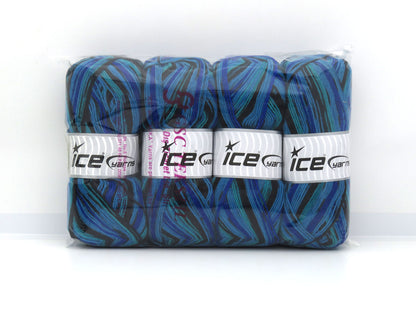 Sock Varicolor Turquoise Shades, Blue, Black fnt2-81927