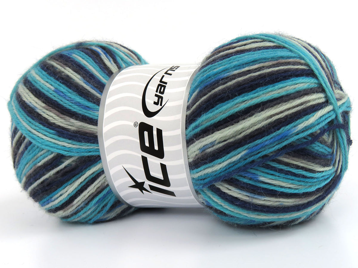 Sock Varicolor Turquoise, Blue, Beige, Grey Shades fnt2-81928