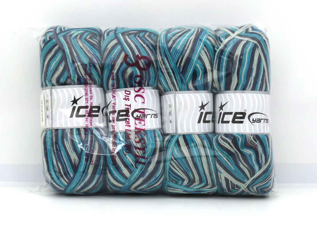 Sock Varicolor Turquoise, Blue, Beige, Grey Shades fnt2-81928