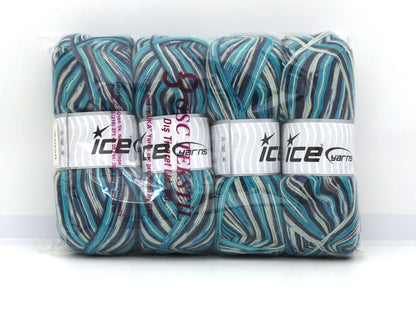 Sock Varicolor Turquoise, Blue, Beige, Grey Shades fnt2-81928
