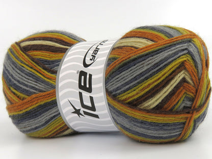 Sock Varicolor Grey Shades, Cream, Gold Shades, Brown fnt2-81930