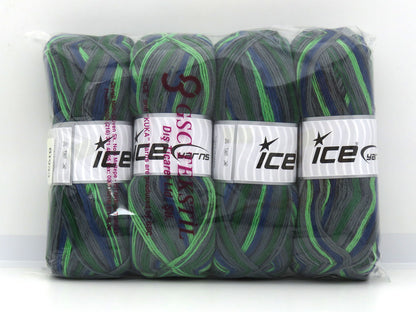 Sock Varicolor Green Shades, Grey Shades, Blue fnt2-81933