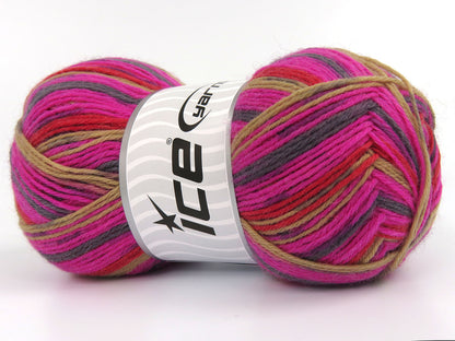Sock Varicolor Pink, Grey, Lilac, Camel, Red fnt2-81934