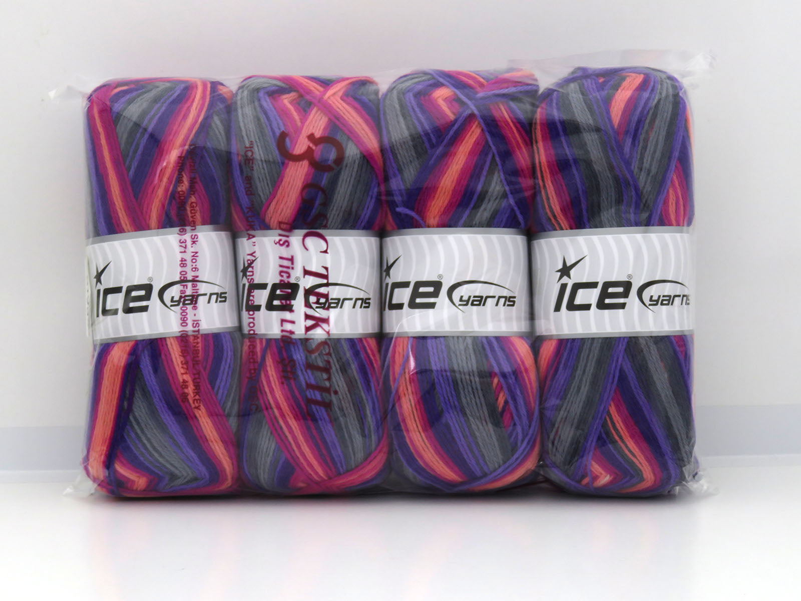 Sock Varicolor Grey Shades, Lilac Shades, Salmon, Fuchsia fnt2-81936