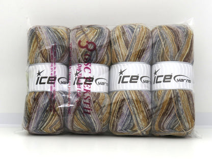 Sock Varicolor Gold, Light Lilac, Grey Shades, Brown fnt2-81938