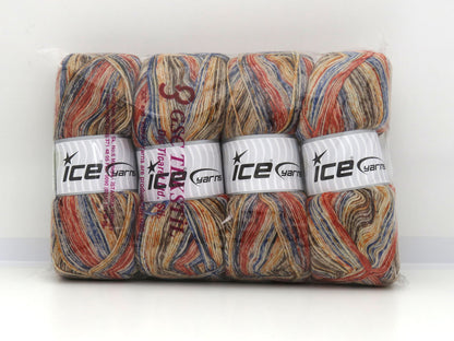 Sock Varicolor Gold, Blue, Orange, Cream fnt2-81940