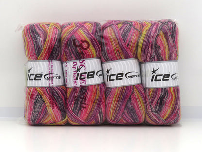 Sock Varicolor Black, Yellow, Purple Shades, Pink fnt2-81942