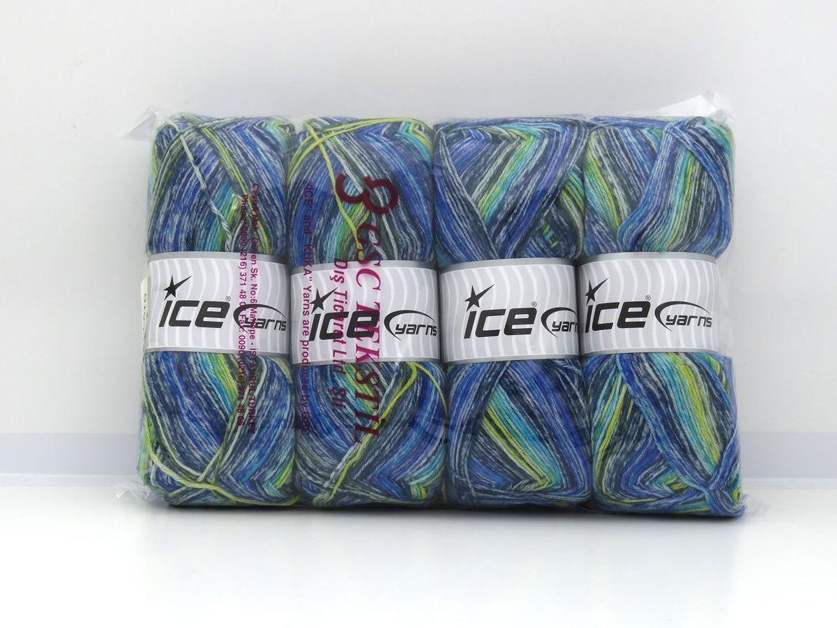Sock Varicolor Blue Shades, Green Shades fnt2-81943