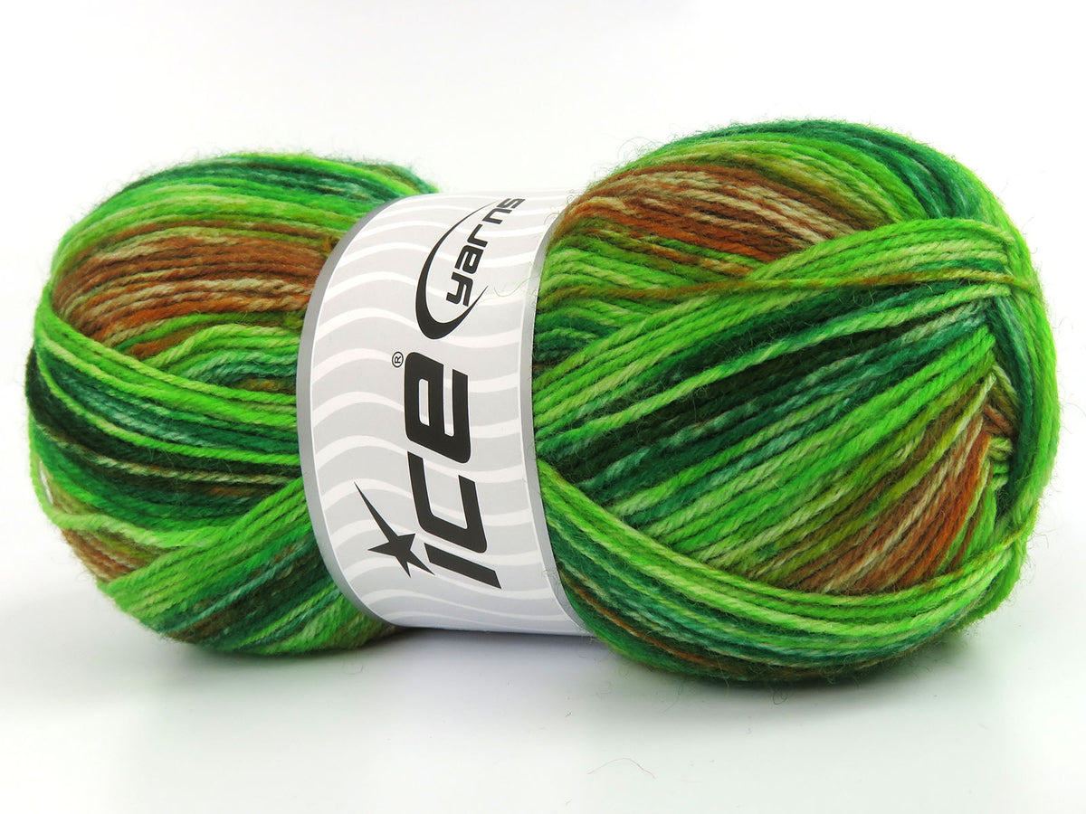 Sock Varicolor Green shades, Brown Shades fnt2-81946