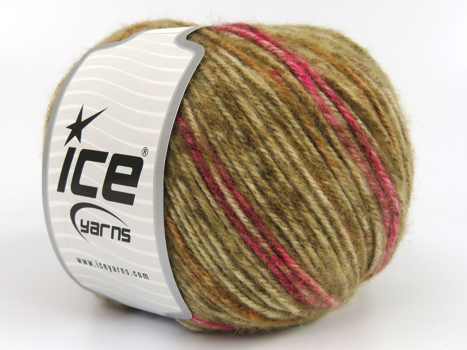 Wool Varicolor Worsted Brown Shades, Fuchsia fnt2-81949
