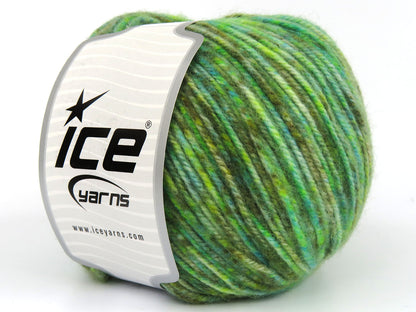 Wool Varicolor Worsted Green shades, Brown Shades fnt2-81952