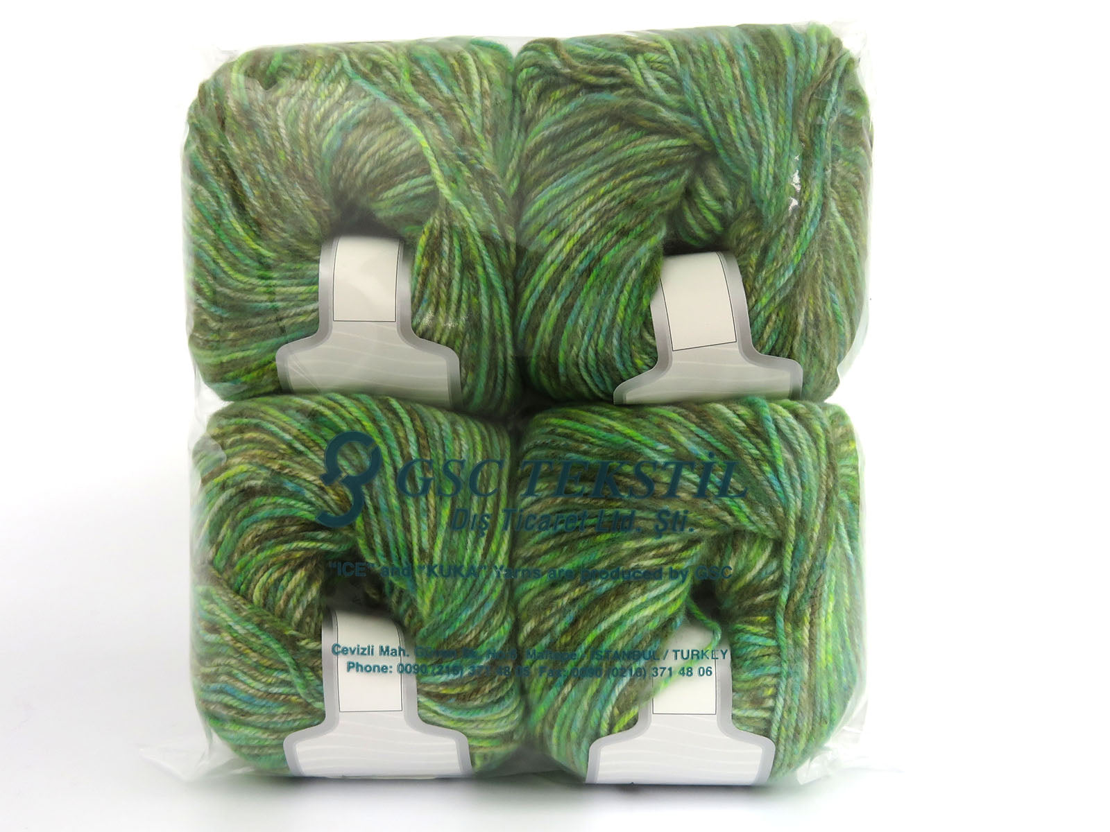 Wool Varicolor Worsted Green shades, Brown Shades fnt2-81952