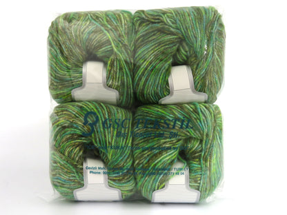 Wool Varicolor Worsted Green shades, Brown Shades fnt2-81952