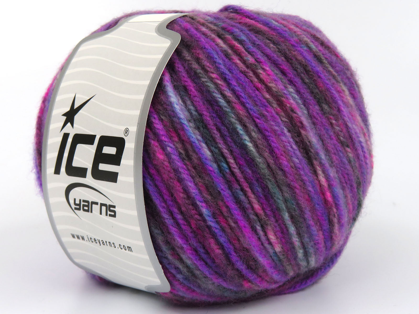 Wool Varicolor Worsted Purple Shades, Blue, Grey, Black fnt2-81954