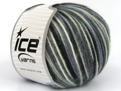 Wool Varicolor Worsted Black, White, Grey Shades fnt2-81958