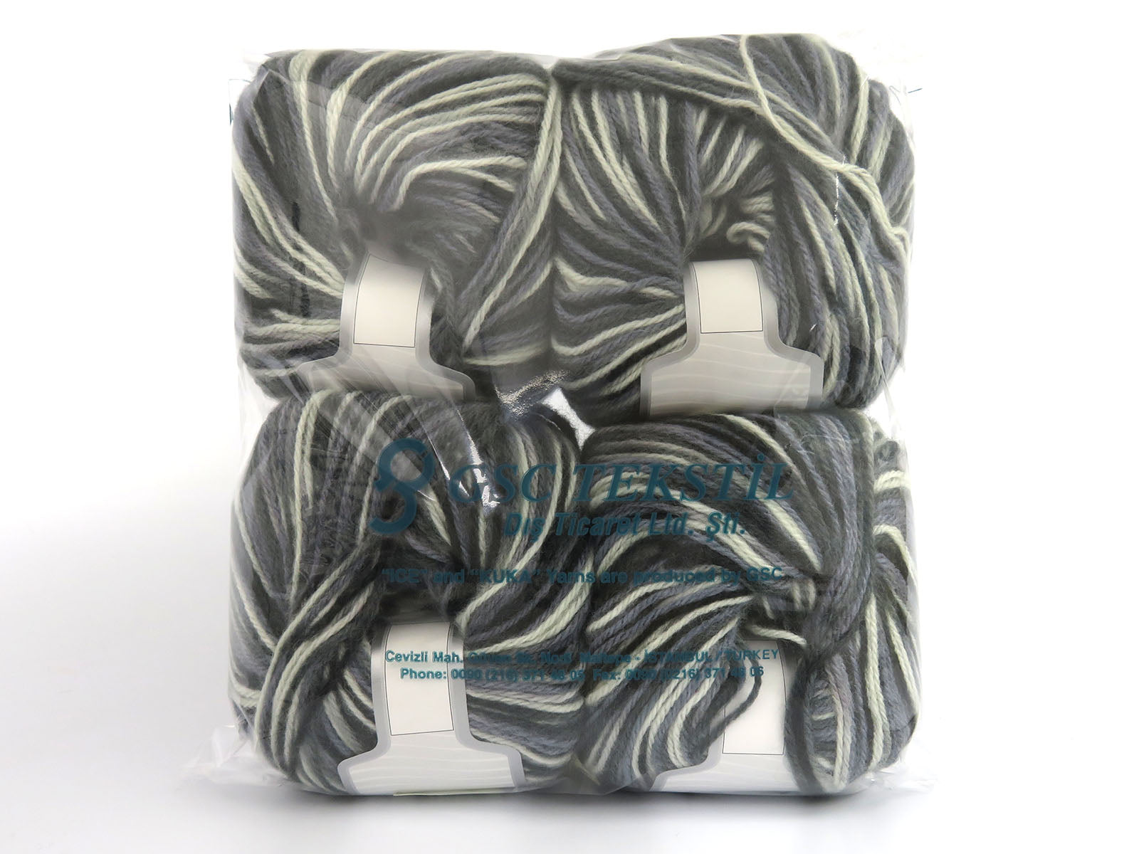 Wool Varicolor Worsted Black, White, Grey Shades fnt2-81958