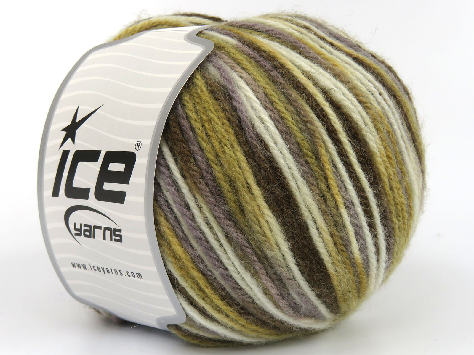 Wool Varicolor Worsted Brown Shades, White fnt2-81959