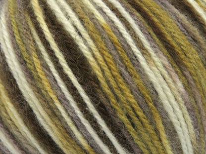 Wool Varicolor Worsted Brown Shades, White fnt2-81959