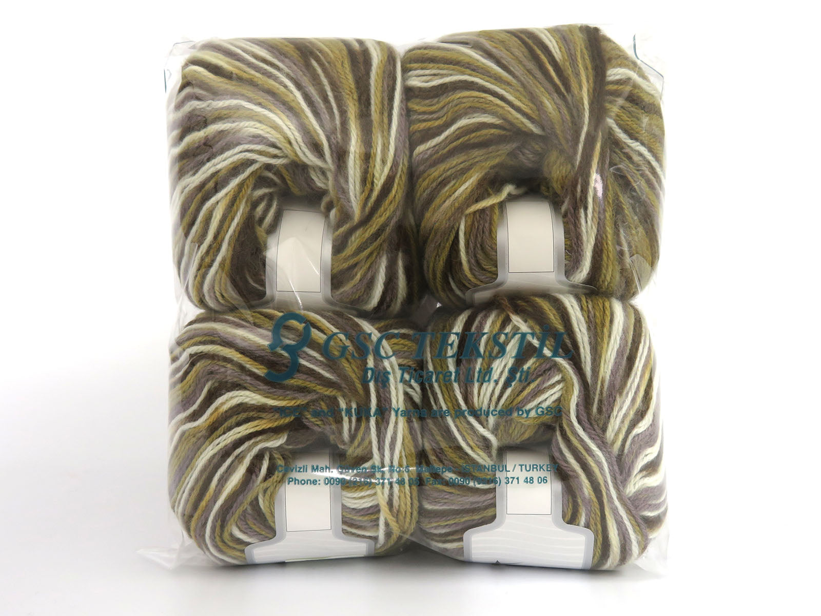 Wool Varicolor Worsted Brown Shades, White fnt2-81959